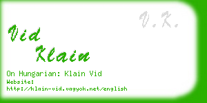 vid klain business card